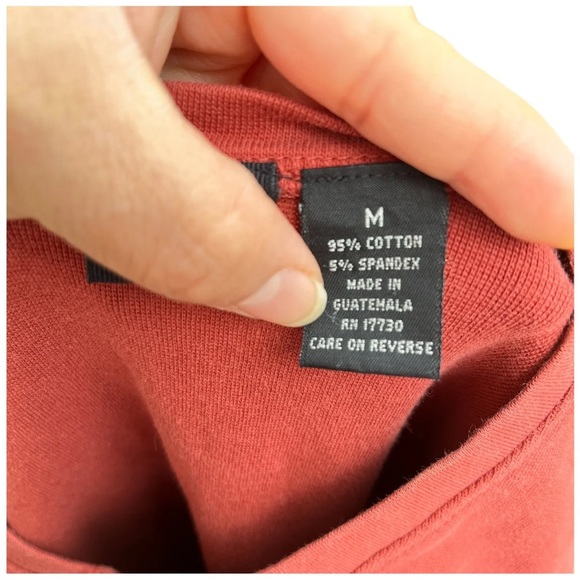 Vintage Mossimo Stretch Shirt Women’s M Orange V-Neck 3/4 Sleeves Sweatshirt szM - Picture 5 of 12